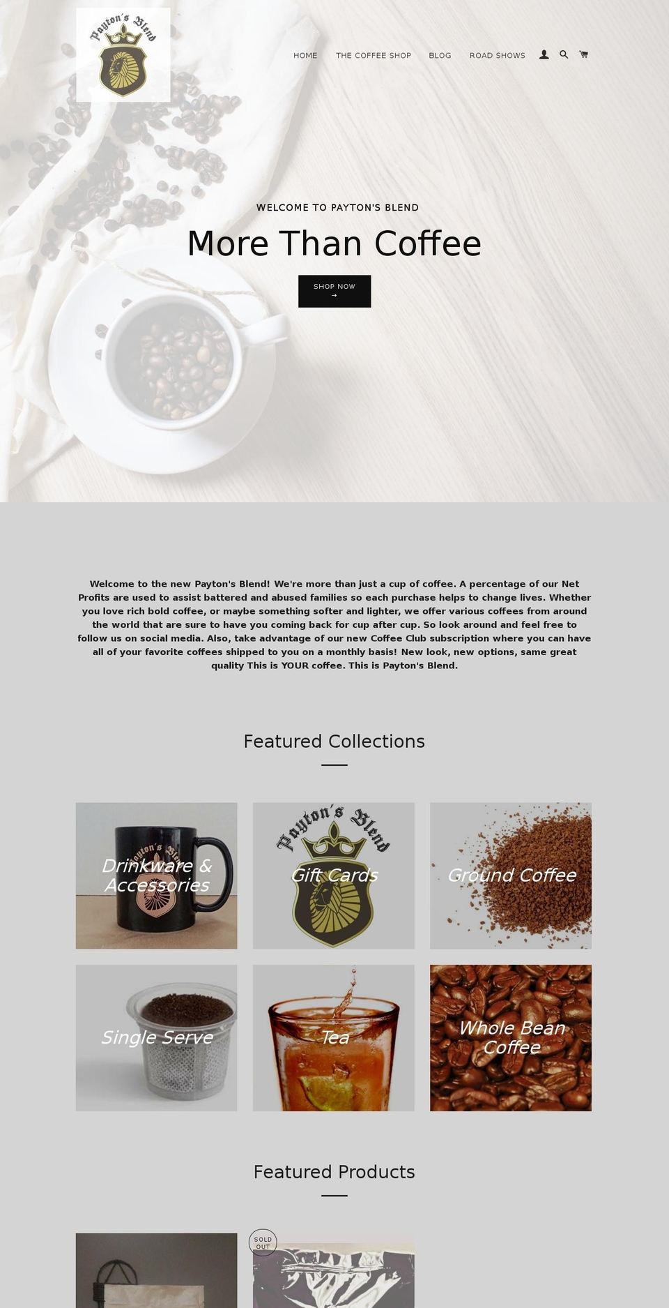 paytonsblend.com shopify website screenshot