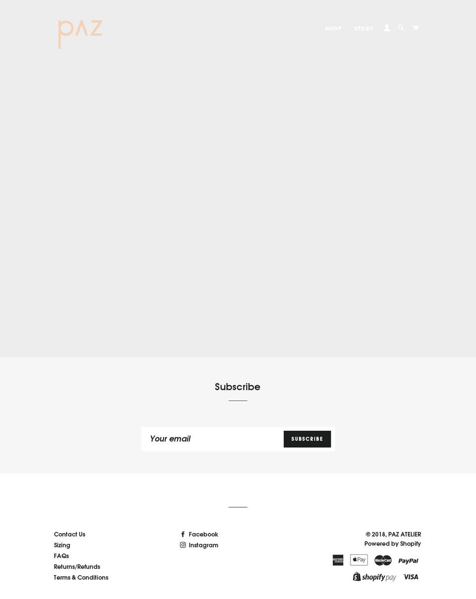 pazatelier.com — Shopify storefront screenshot