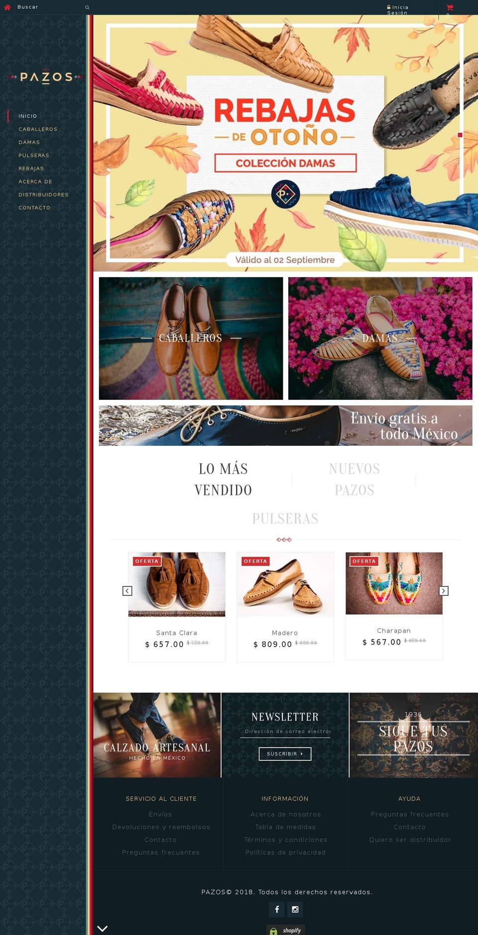 pazos.mx shopify website screenshot