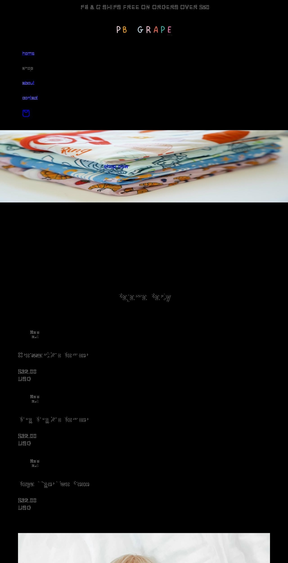 pbandgrape.com shopify website screenshot