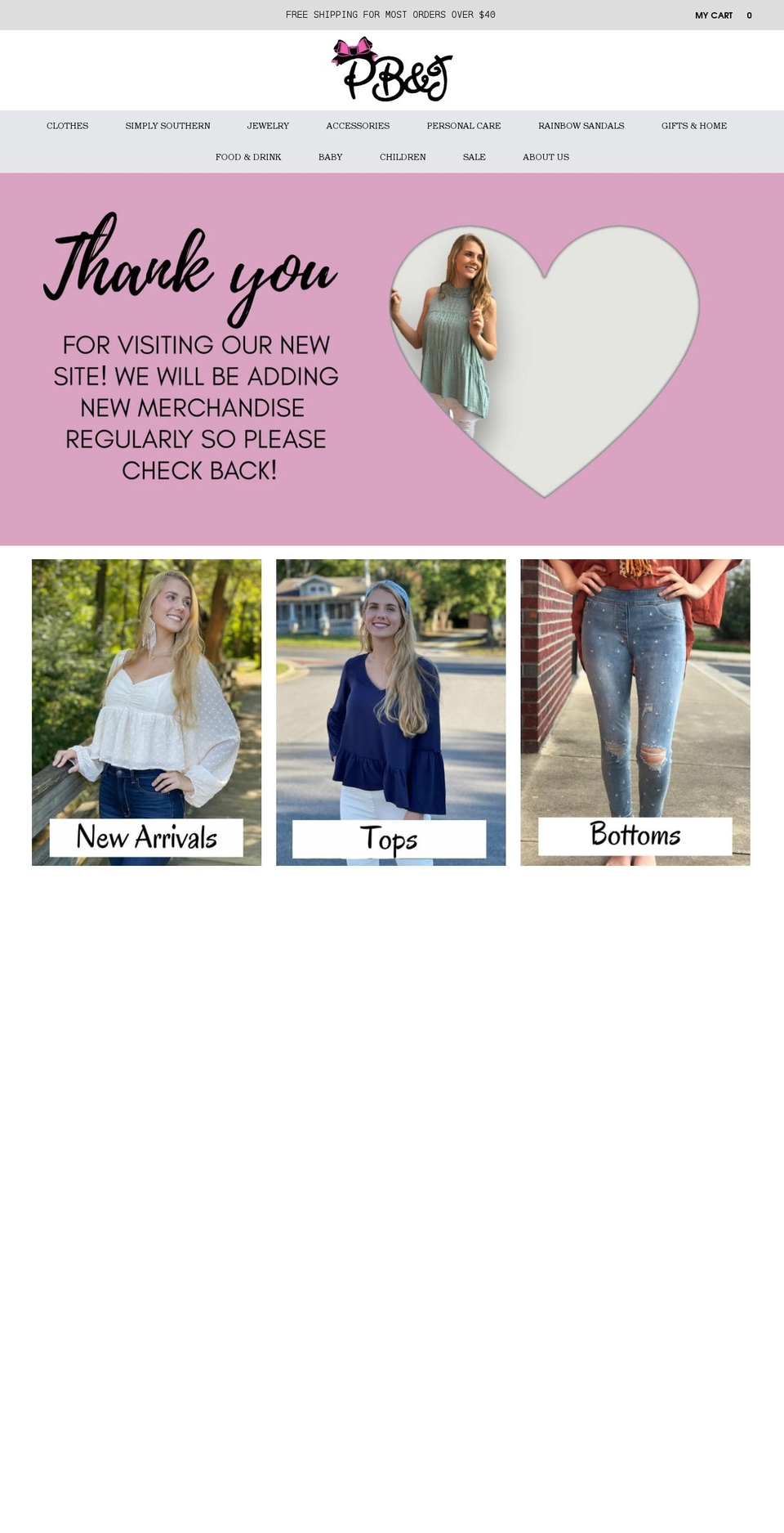 pbandjarchdale.com shopify website screenshot
