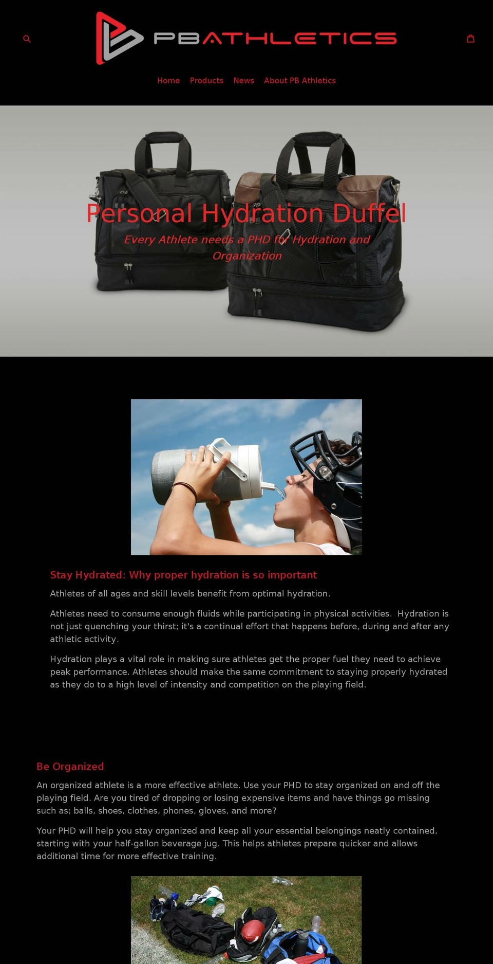 pbathleticscompany.com shopify website screenshot