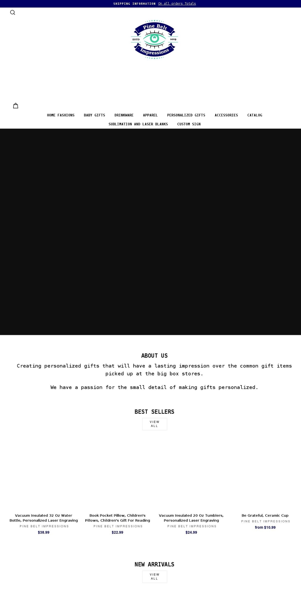 pbimpressions.com shopify website screenshot