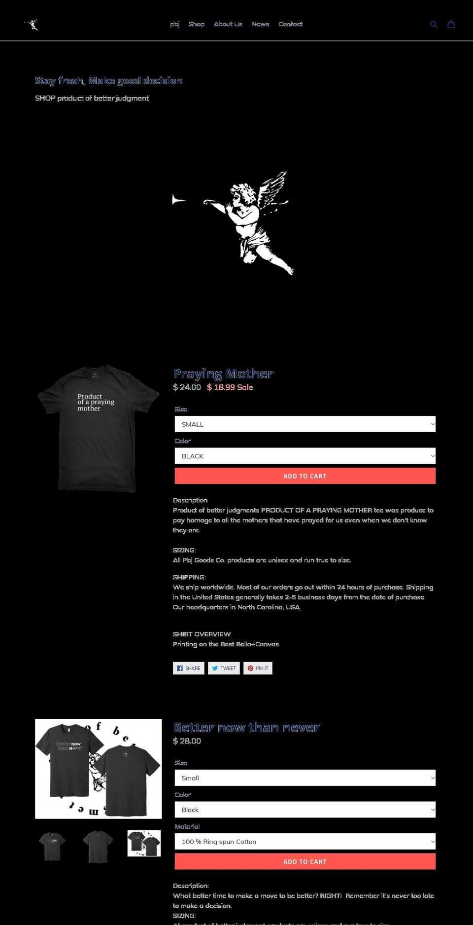 pbjgoodsco.com shopify website screenshot
