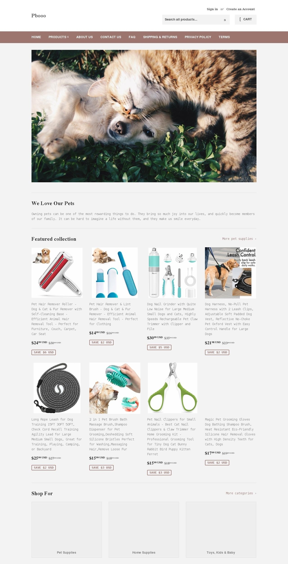 pbooo.com shopify website screenshot