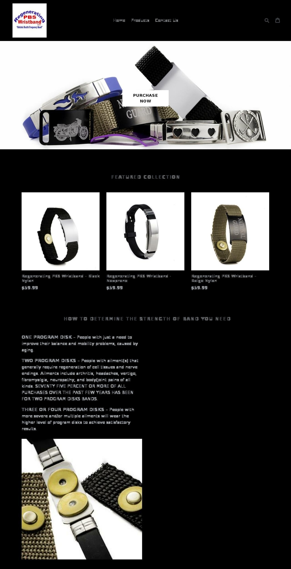 pbswristband.com — Shopify storefront screenshot