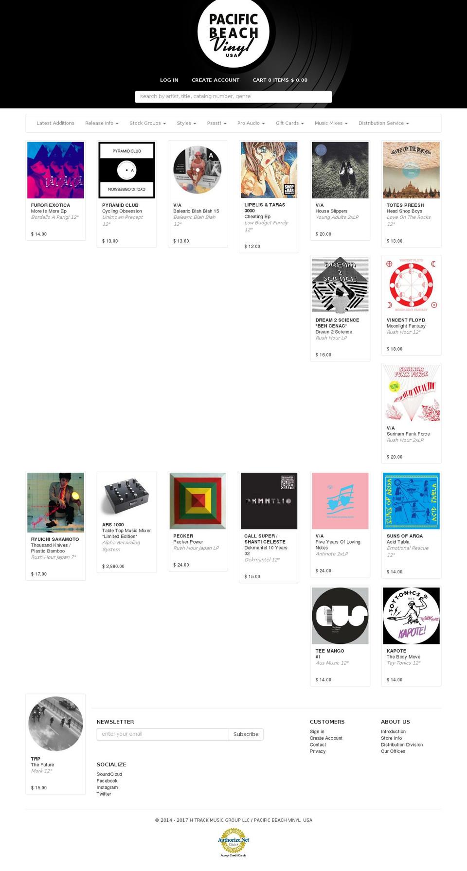 pbvinyl.com shopify website screenshot