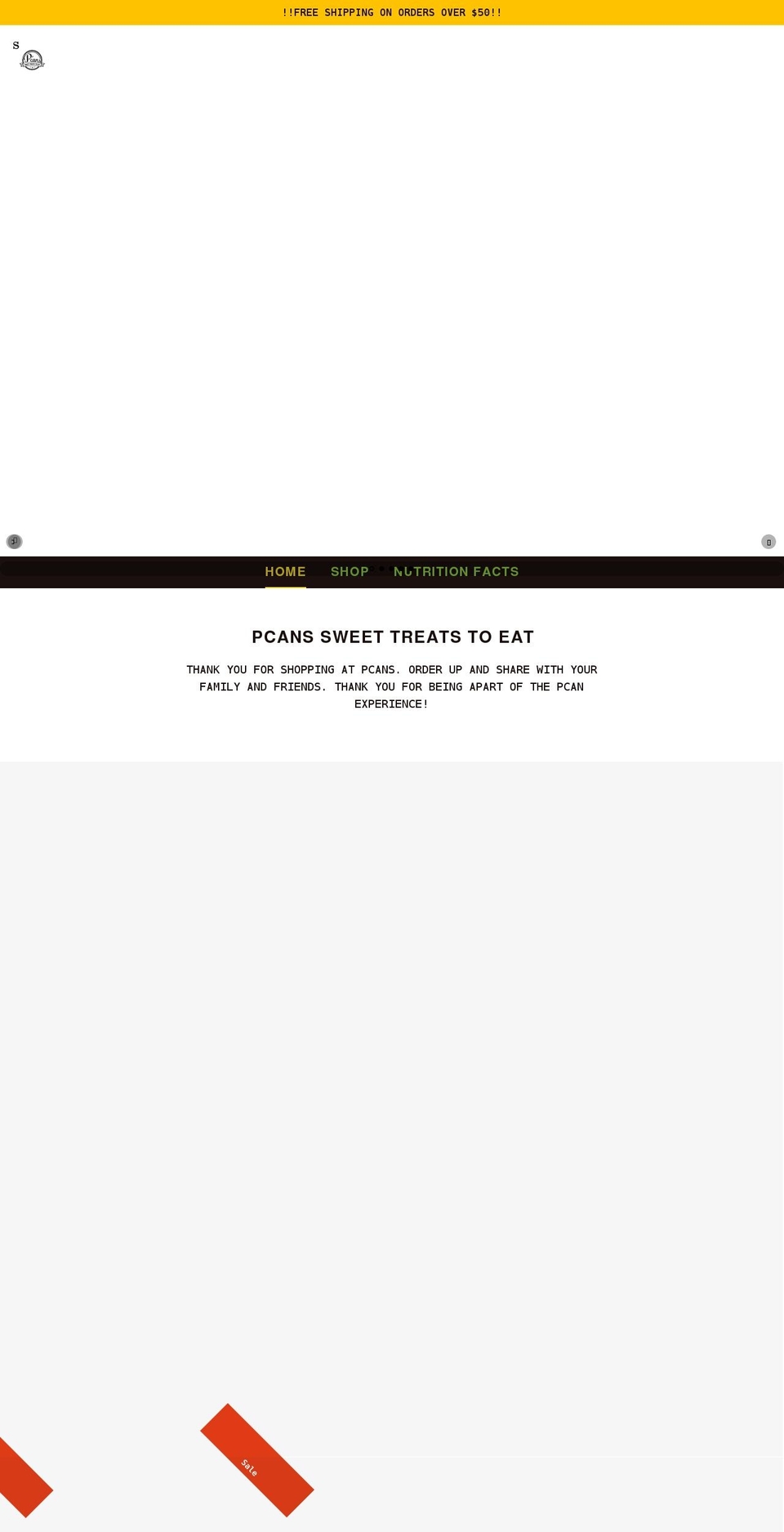 pcantreats.com shopify website screenshot