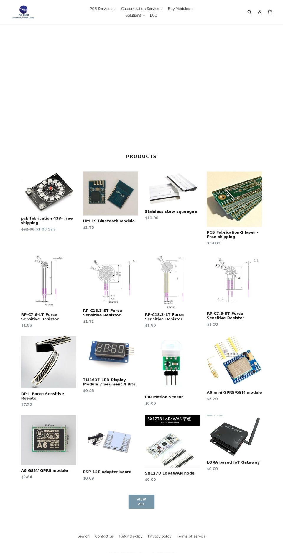 pcb-hero.com — Shopify storefront screenshot