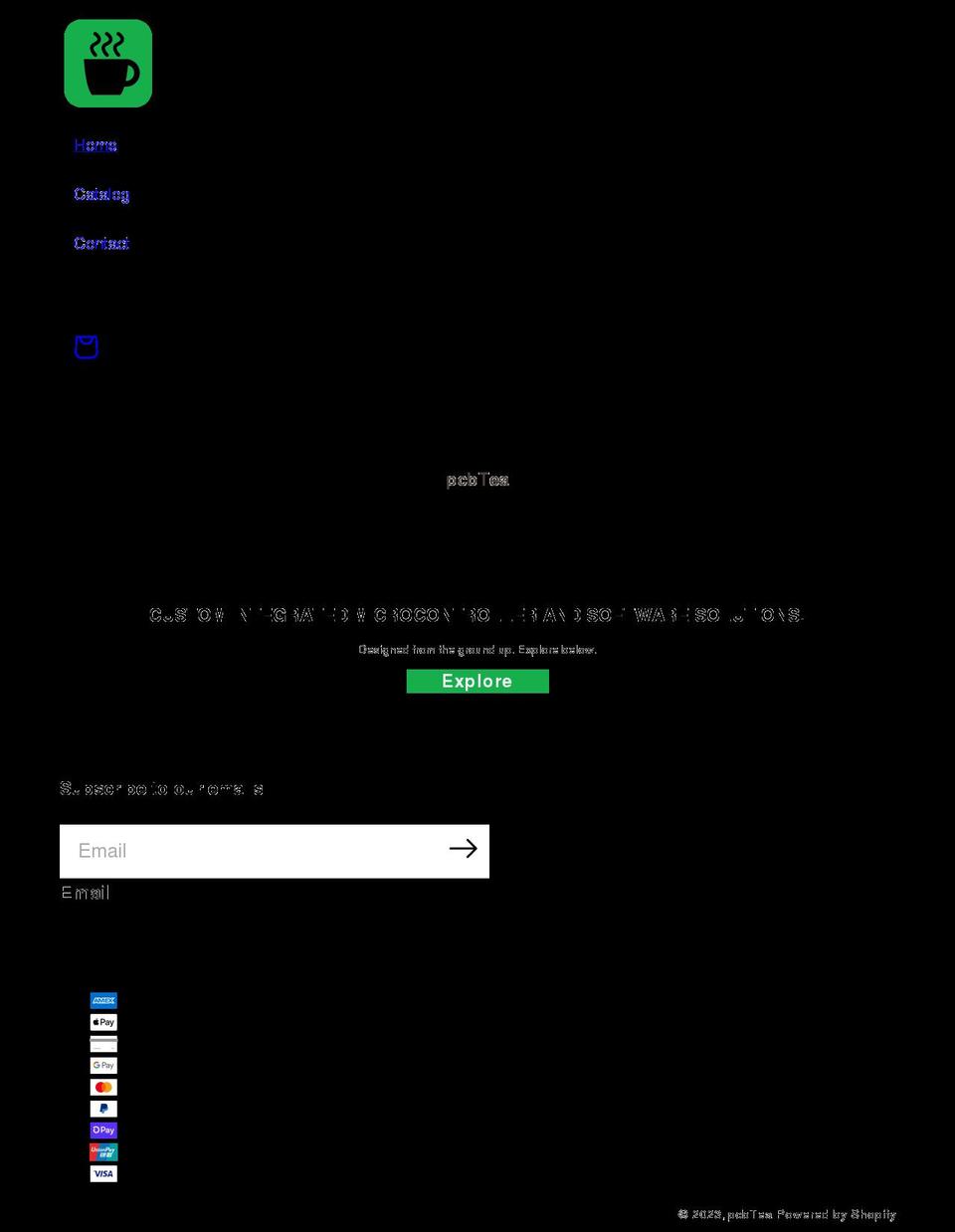 pcbtea.com shopify website screenshot