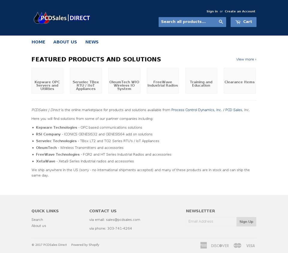 pcdsalesdirect.com shopify website screenshot