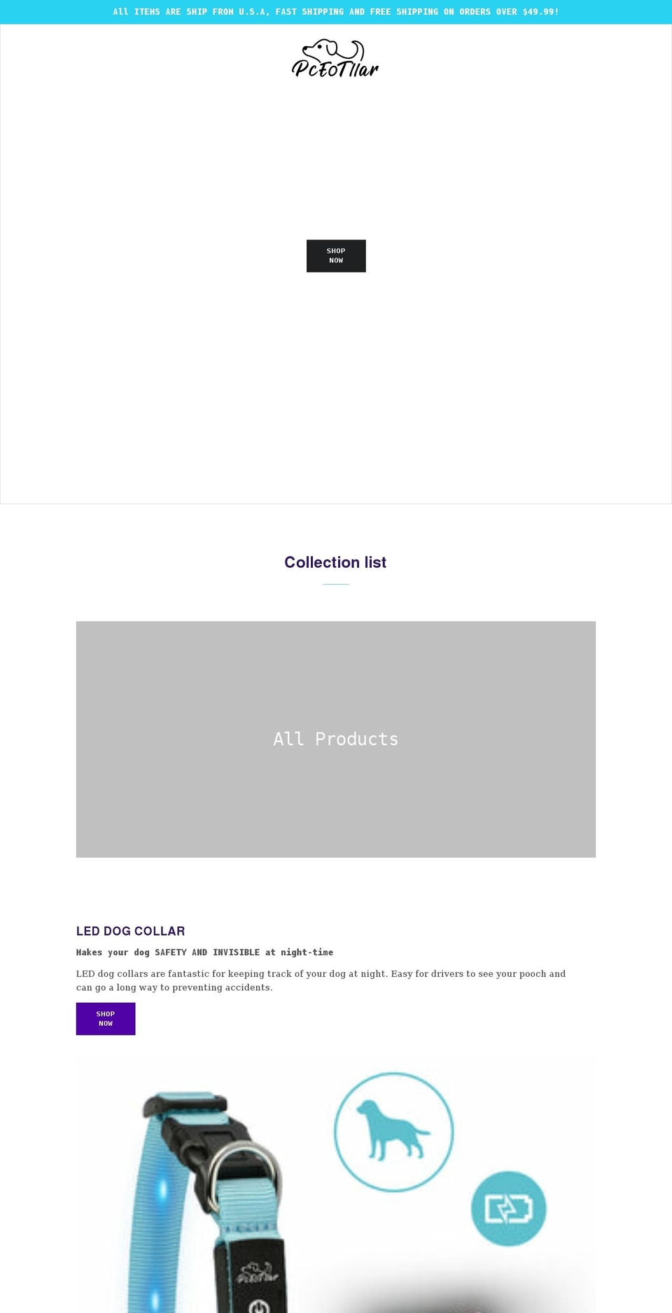 pceotllar.net shopify website screenshot