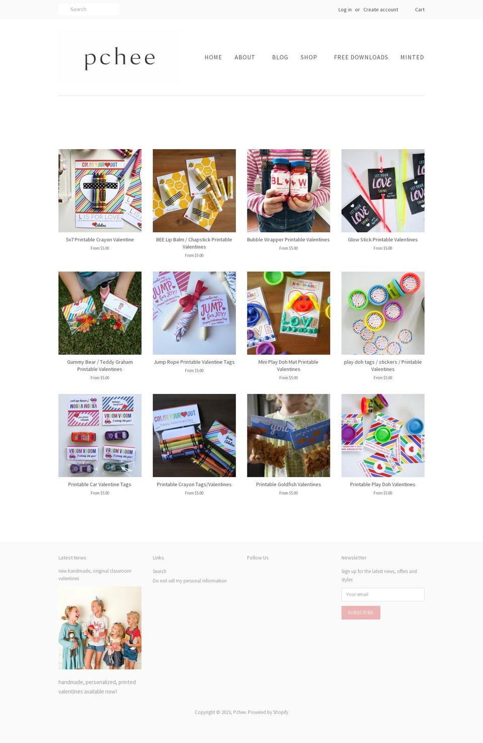 pchee.co shopify website screenshot
