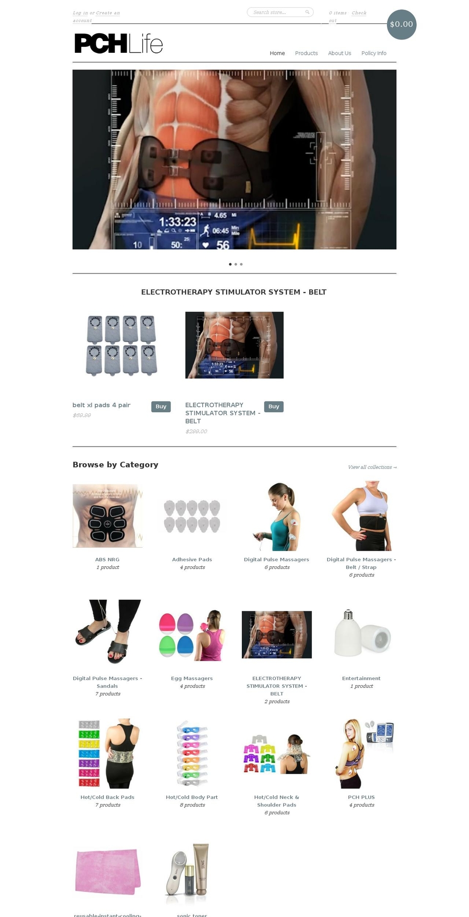 new standard Shopify theme site example pchlife.com
