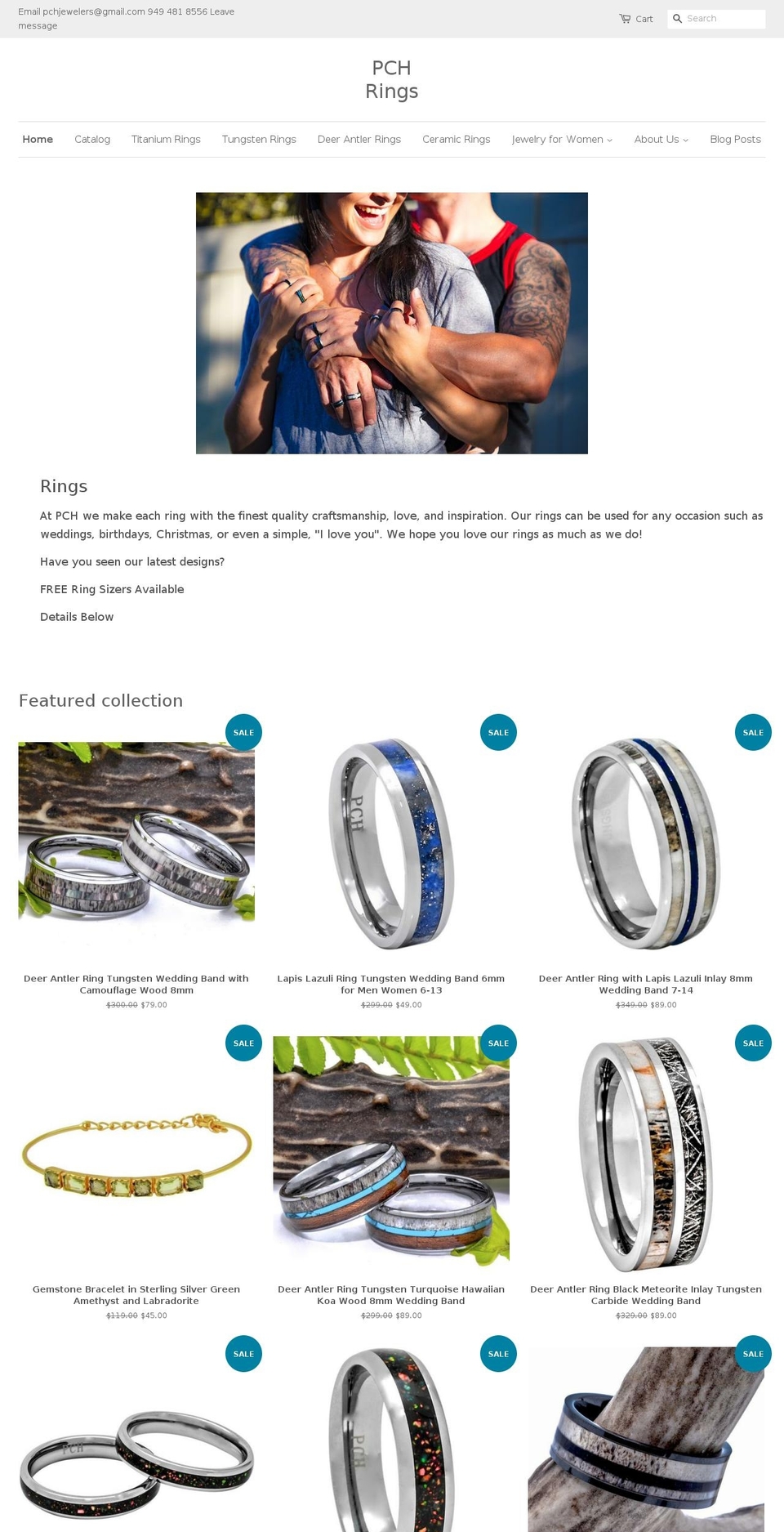 pchrings.com — Shopify storefront screenshot
