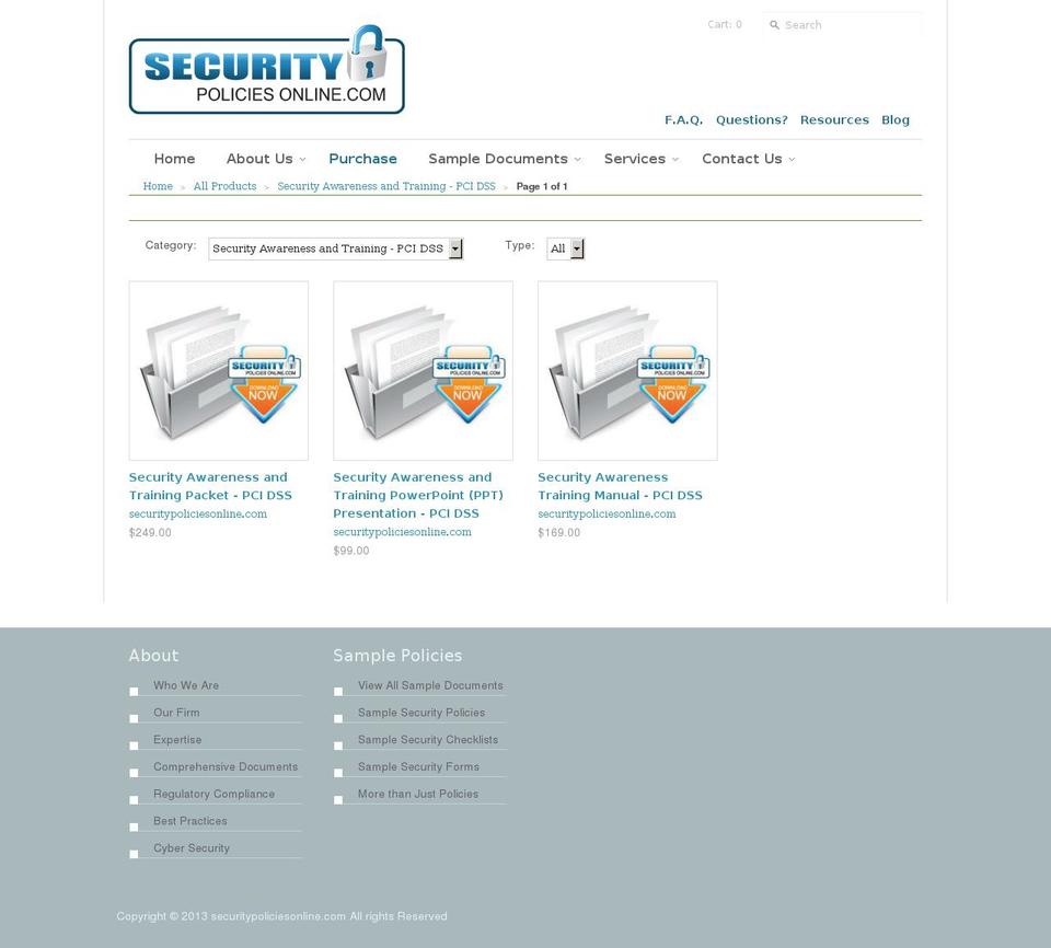 pcisecurityawarenesstraining.com shopify website screenshot
