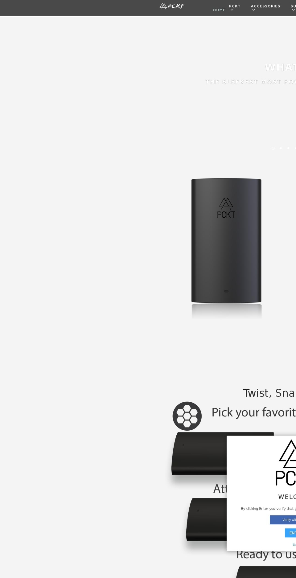 pcktvapor.com — Shopify storefront screenshot