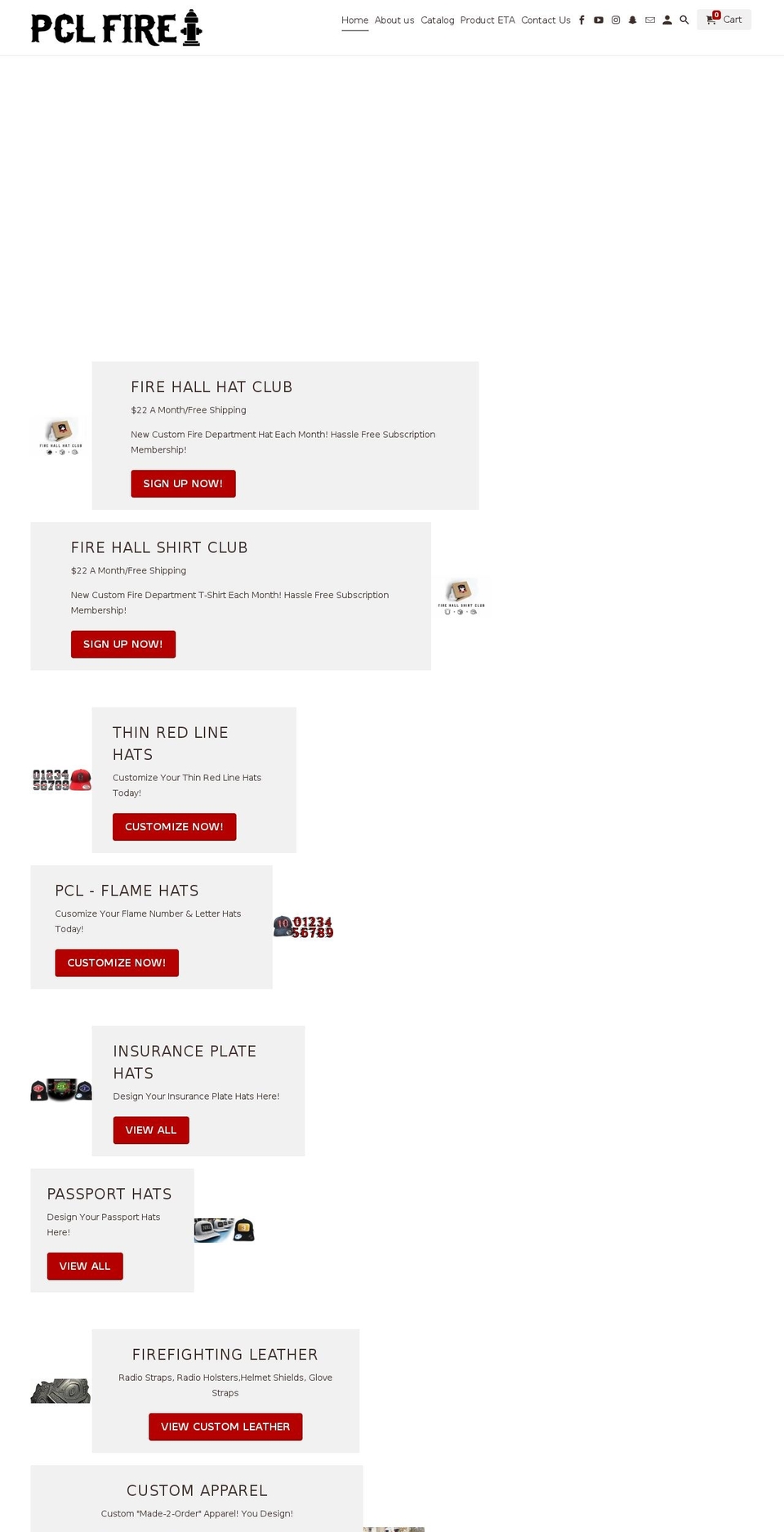 pclfire.com shopify website screenshot
