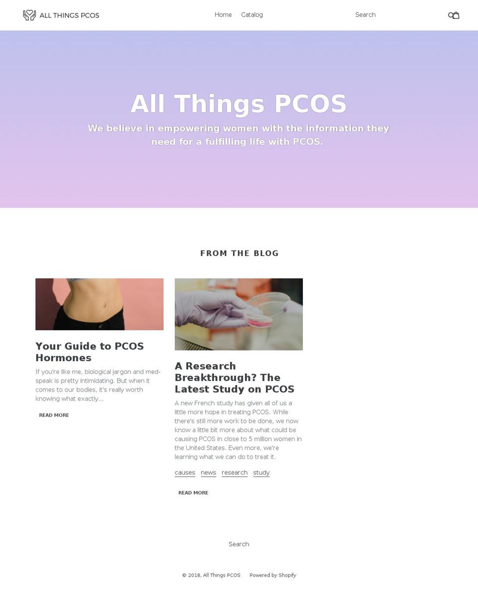 pcoshealth.org shopify website screenshot