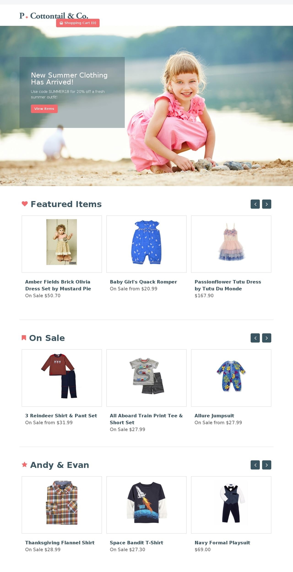 pcottontail.com shopify website screenshot