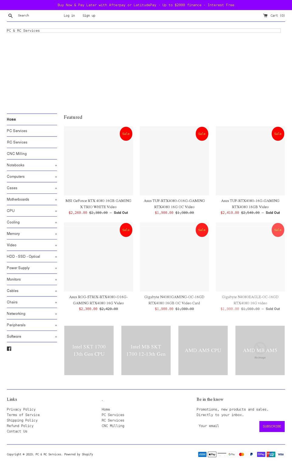 pcrcservices.com.au shopify website screenshot