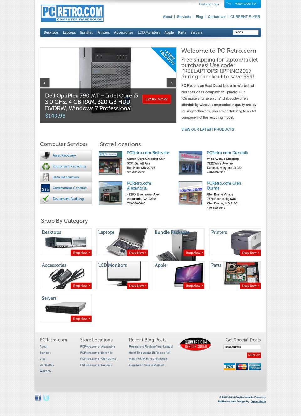 pcretro.com shopify website screenshot