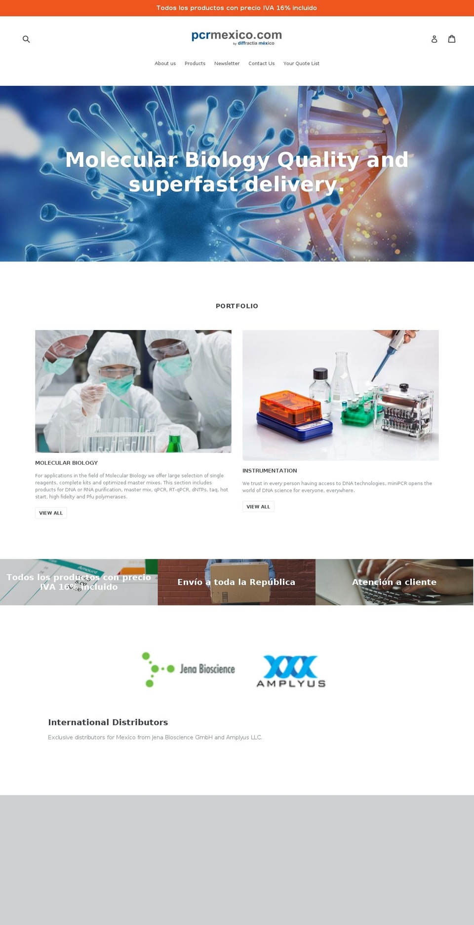 pcrmexico.com — Shopify storefront screenshot