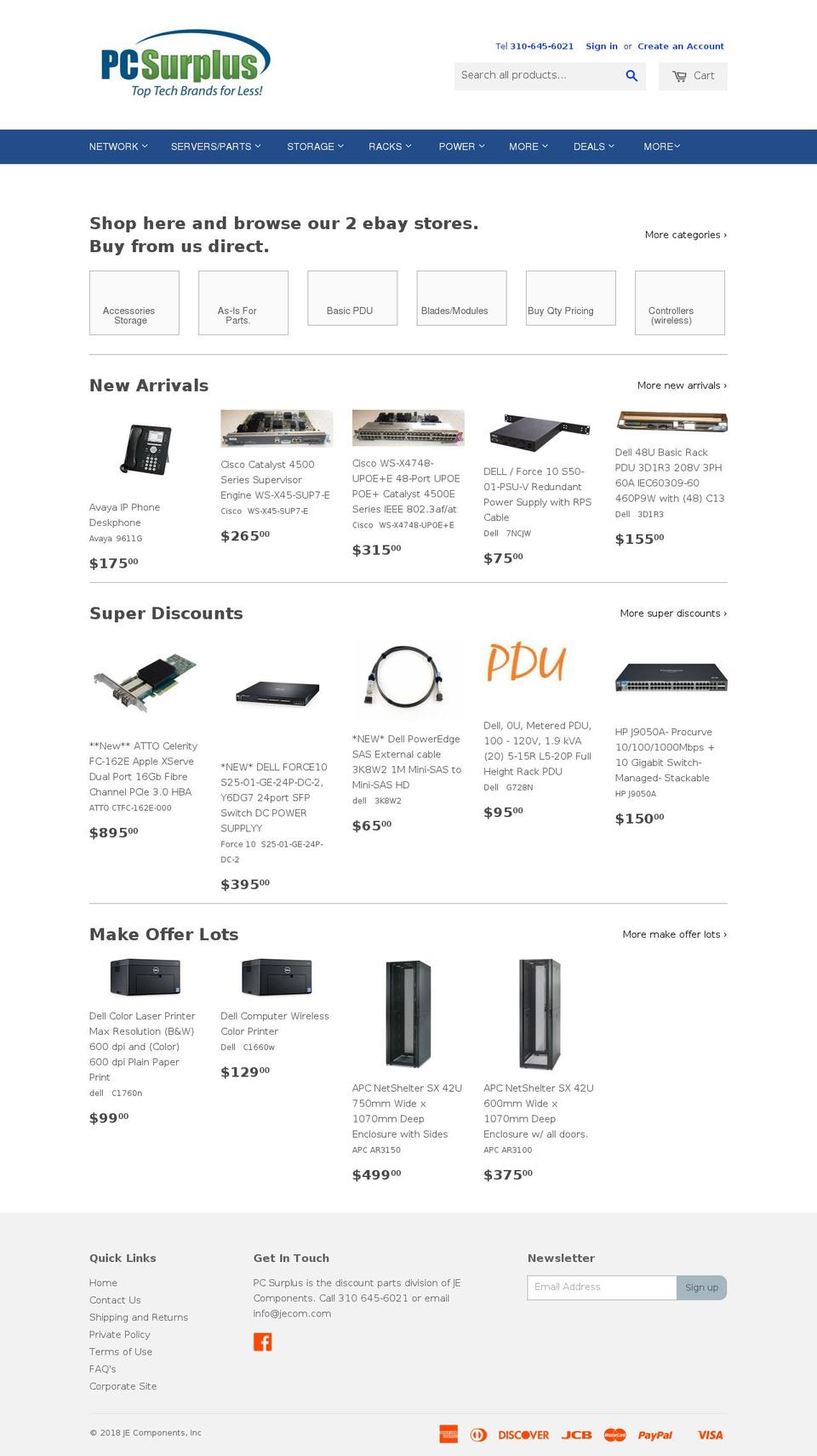 pcsurplus.com — Shopify storefront screenshot
