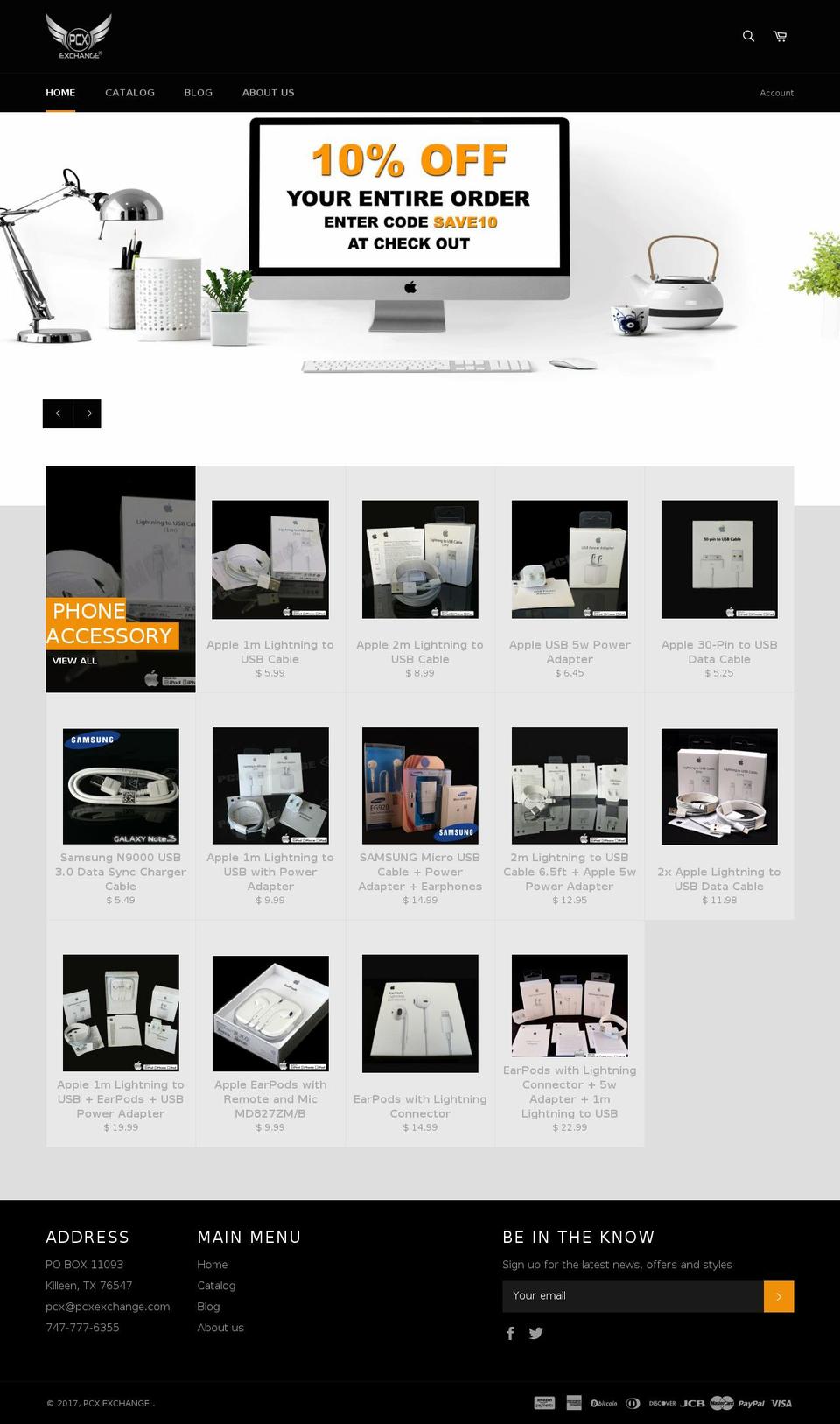 pcxexchange.com shopify website screenshot