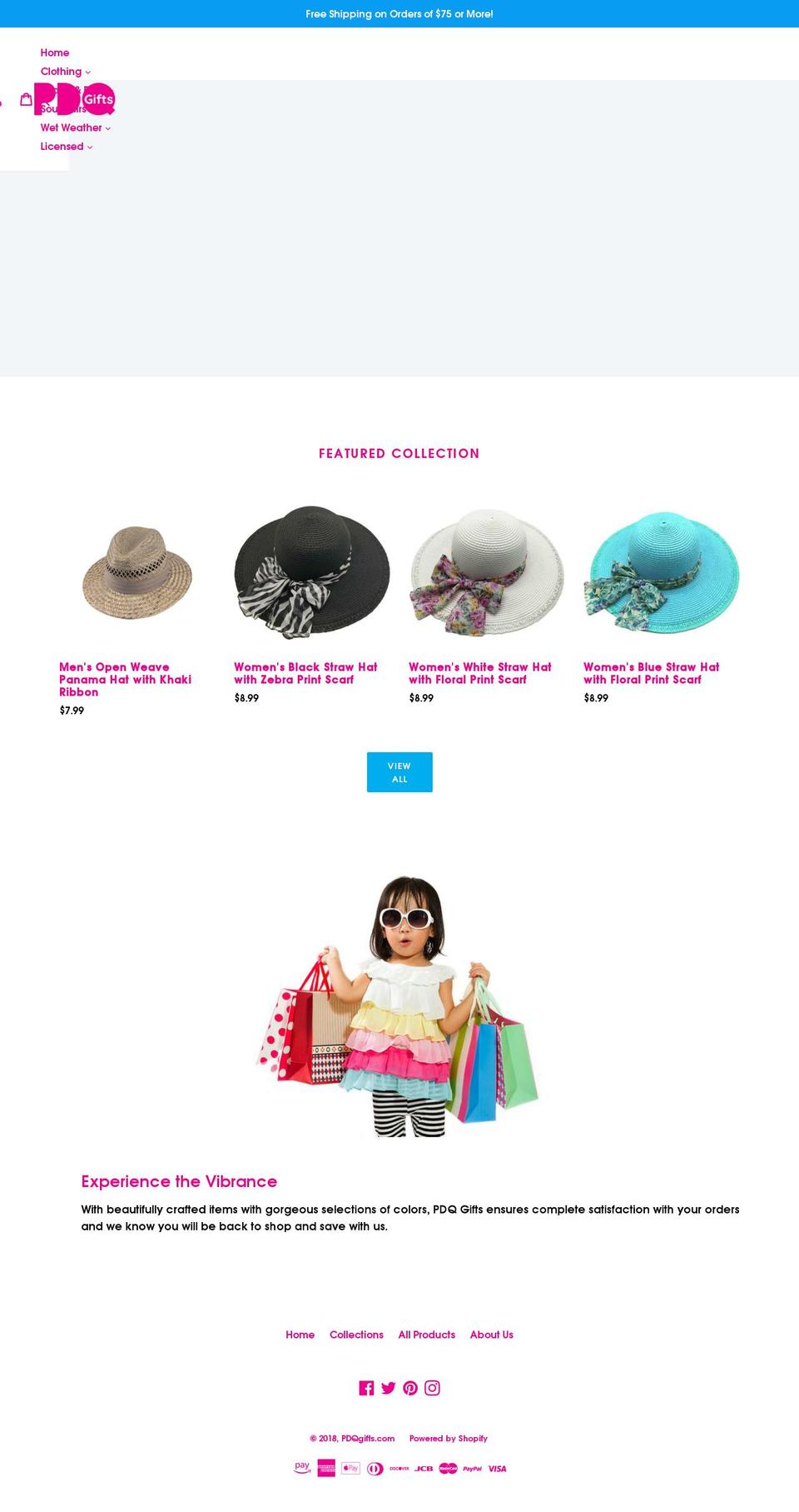 pdqgifts.com — Shopify storefront screenshot