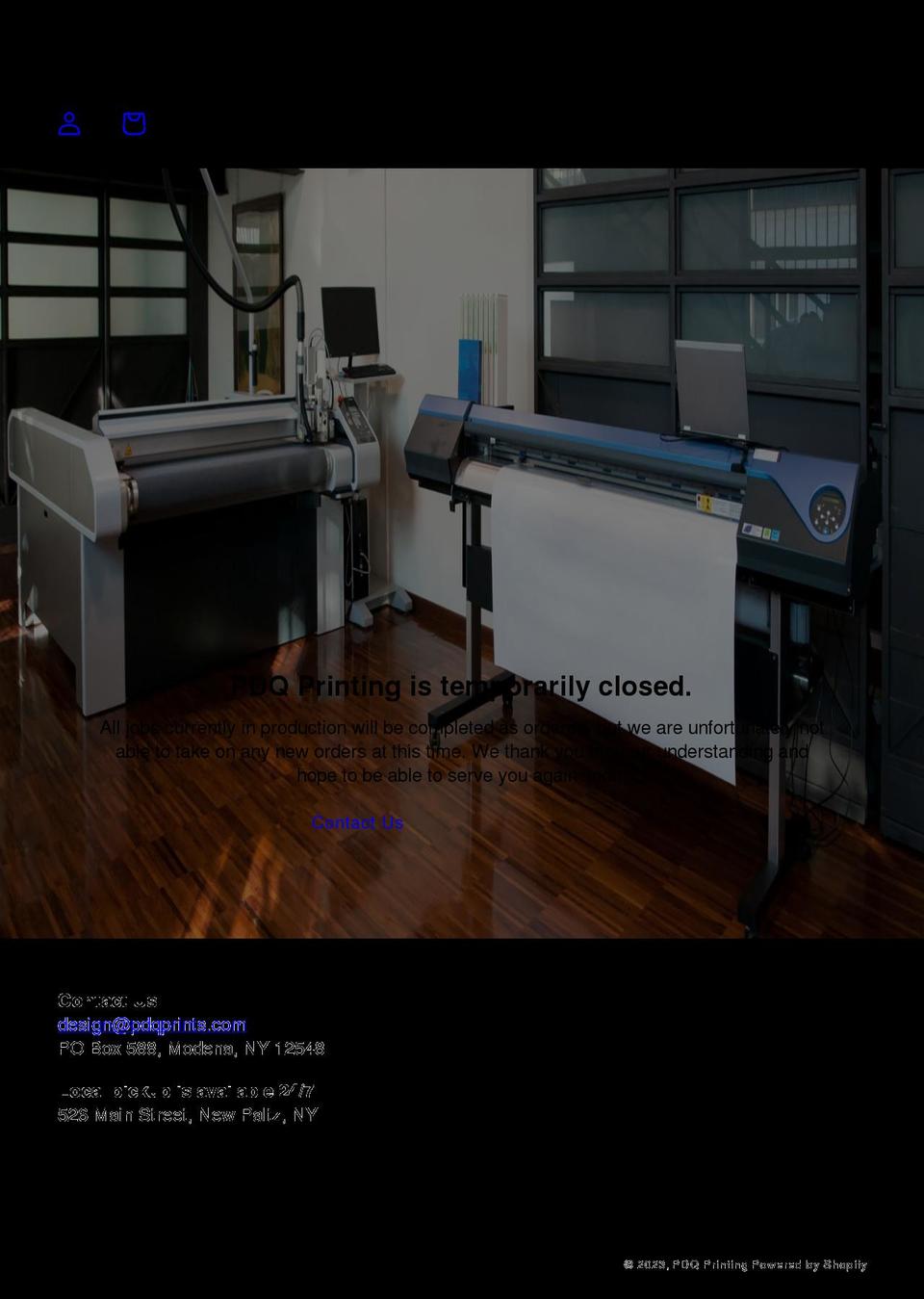 pdqprints.com shopify website screenshot