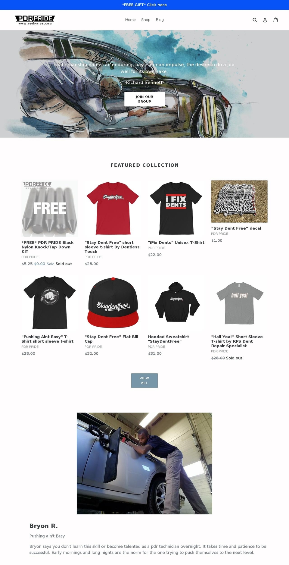 pdrpride.com — Shopify storefront screenshot