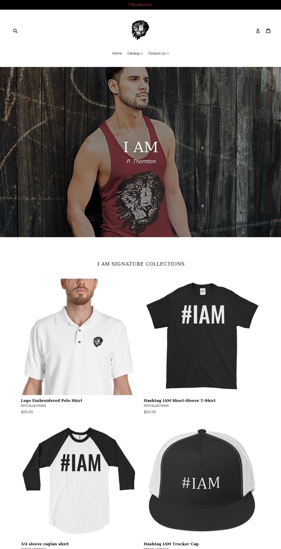 pdtcollections.com — Shopify storefront screenshot