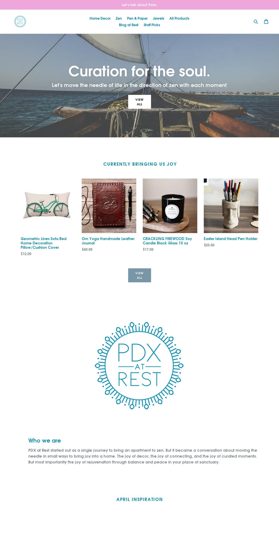 pdxatrest.com — Shopify storefront screenshot