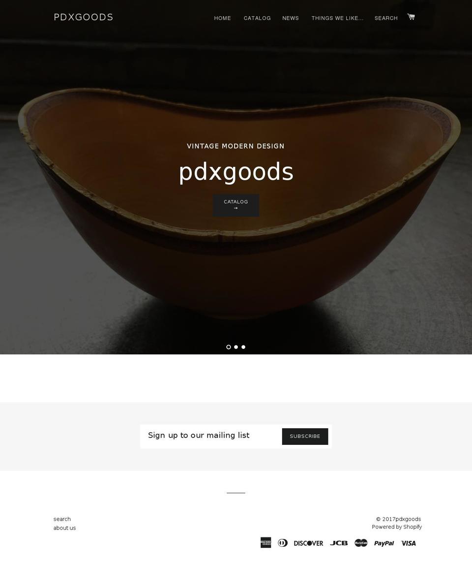 pdxgoods.com shopify website screenshot