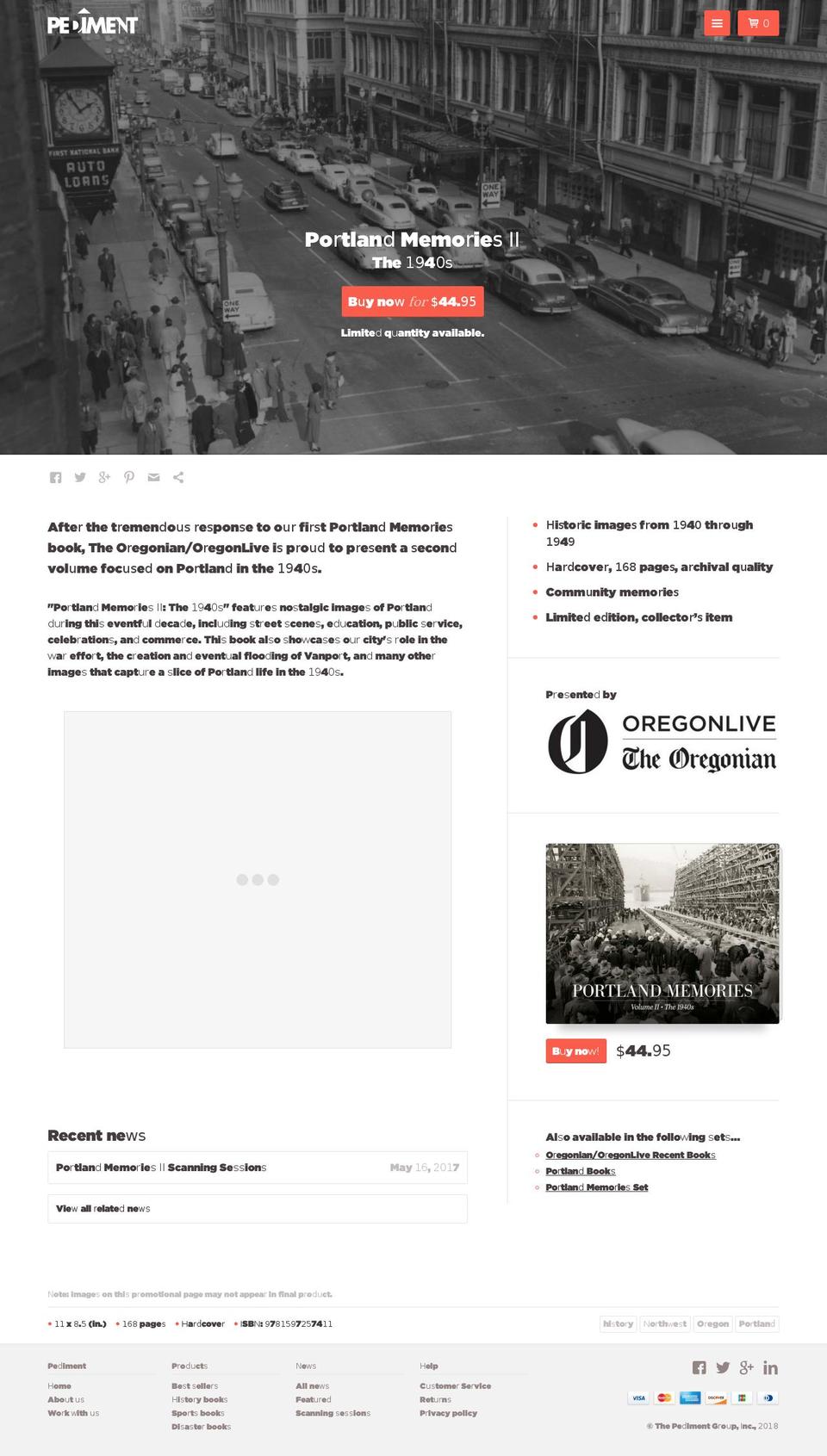 Pediment (Production) Shopify theme site example pdxmemories.com