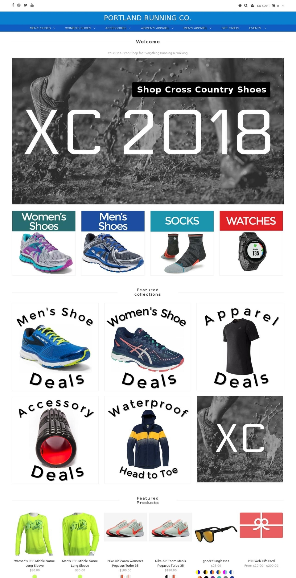 pdxrunning.com — Shopify storefront screenshot