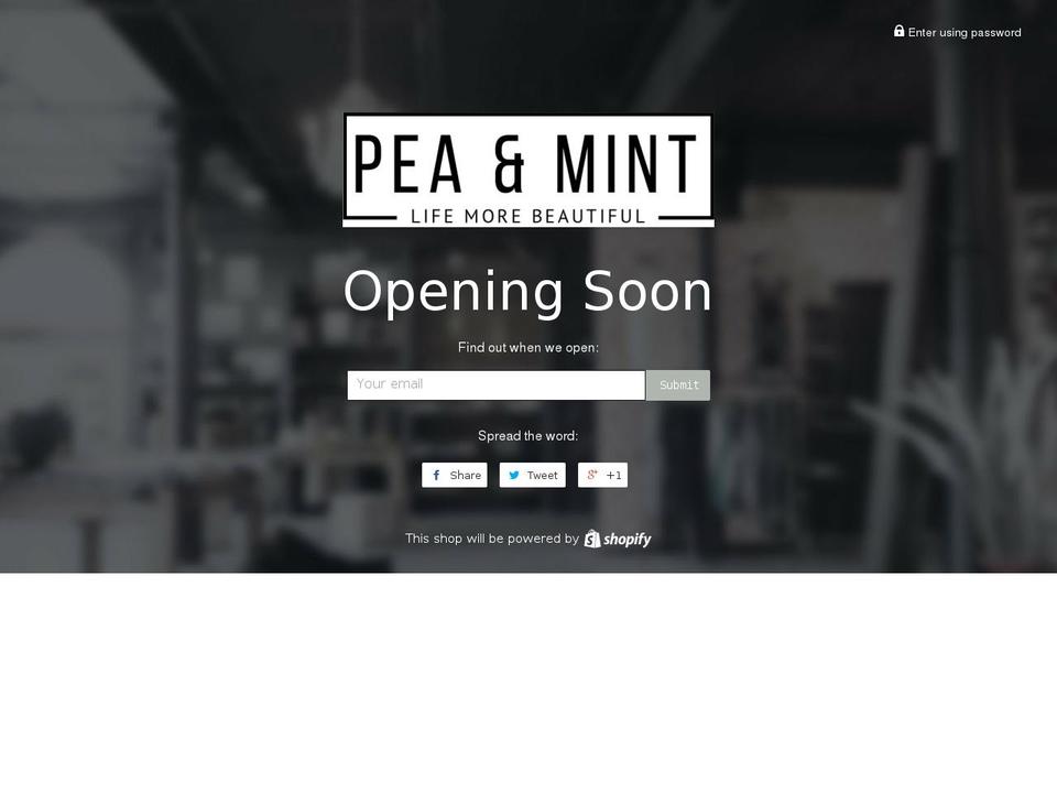 peaandmint.co.uk shopify website screenshot