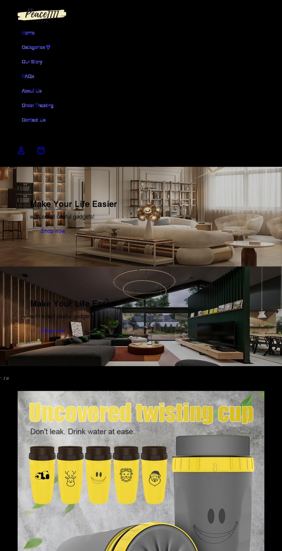 peace1111.com shopify website screenshot