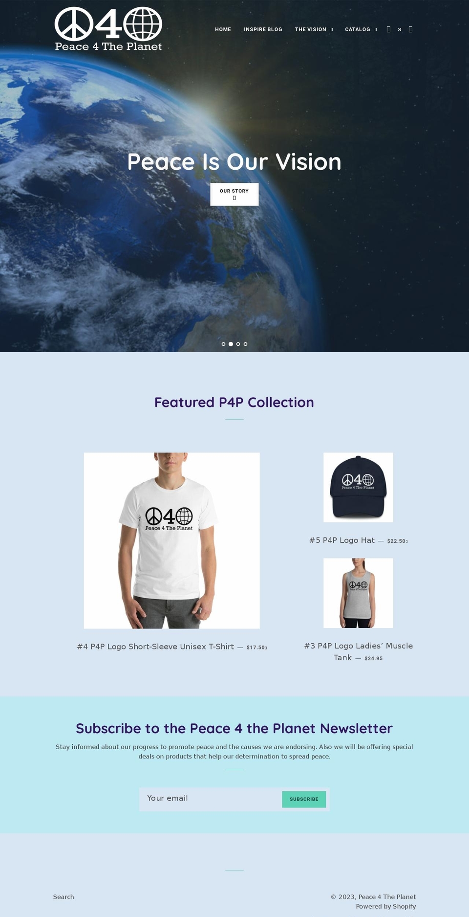 peace4theplanet.com — Shopify storefront screenshot