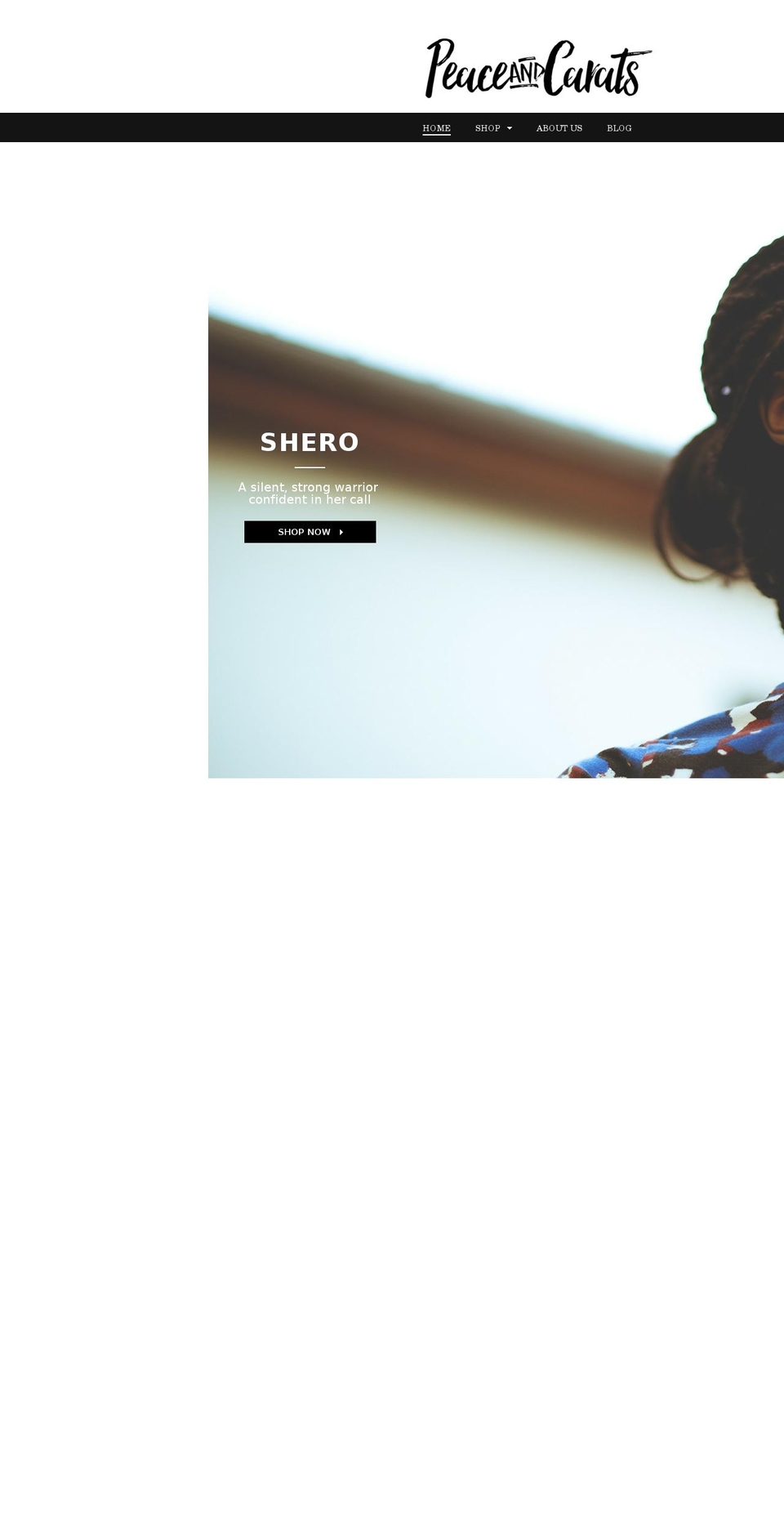 peaceandcarats.com shopify website screenshot