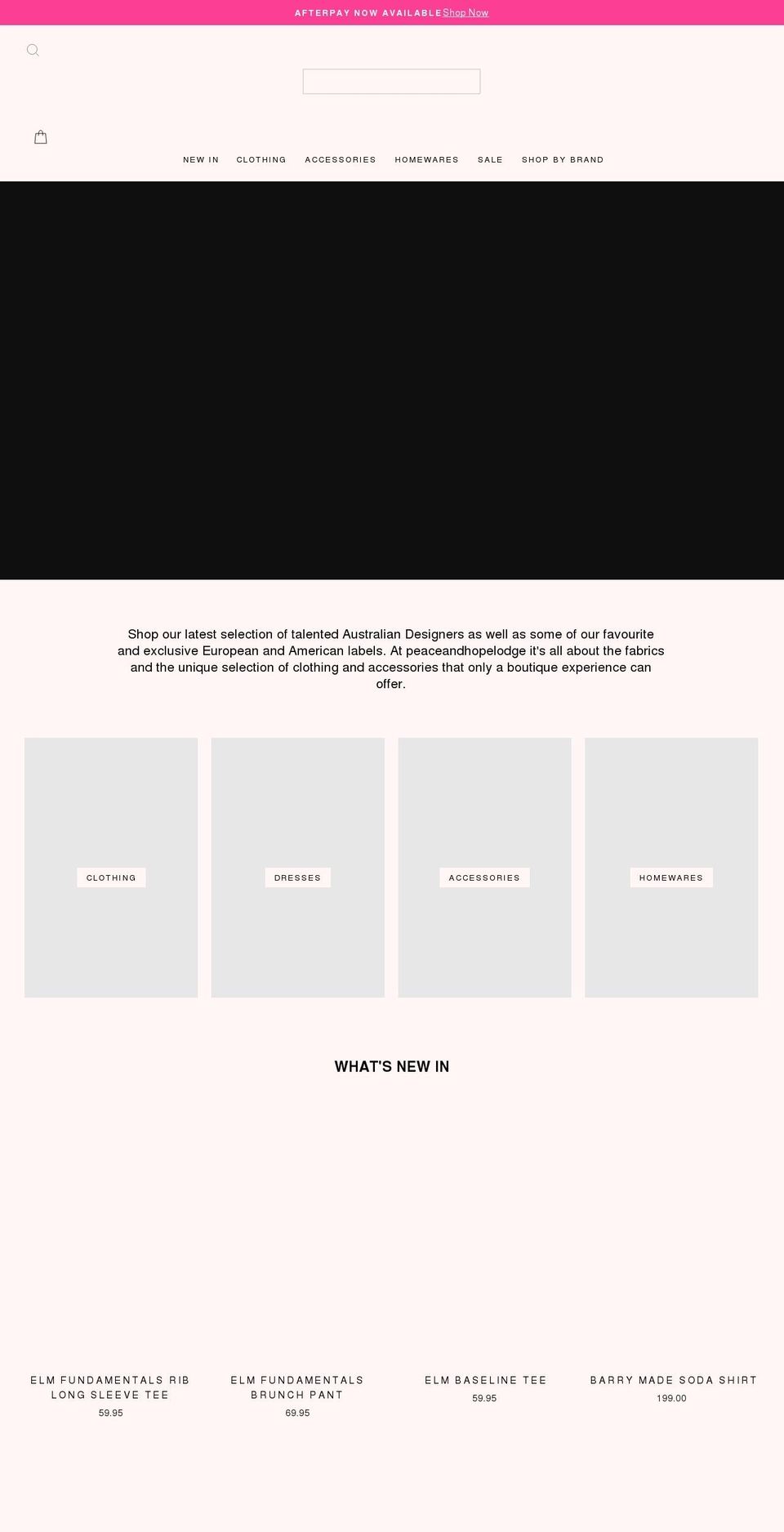 peaceandhopelodge.com shopify website screenshot