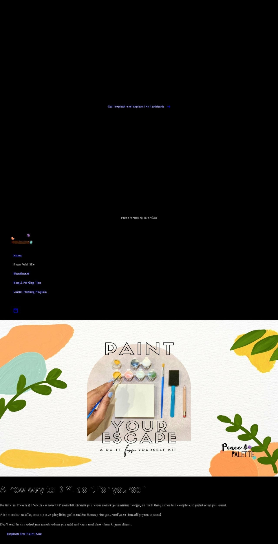 peaceandpalette.com shopify website screenshot