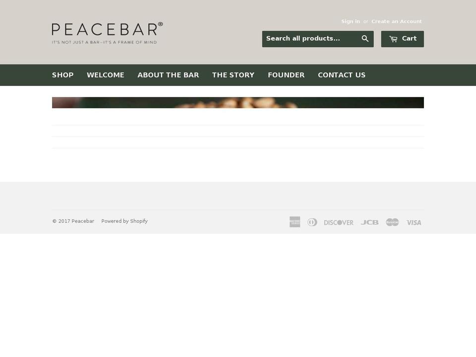 peacebar.net shopify website screenshot