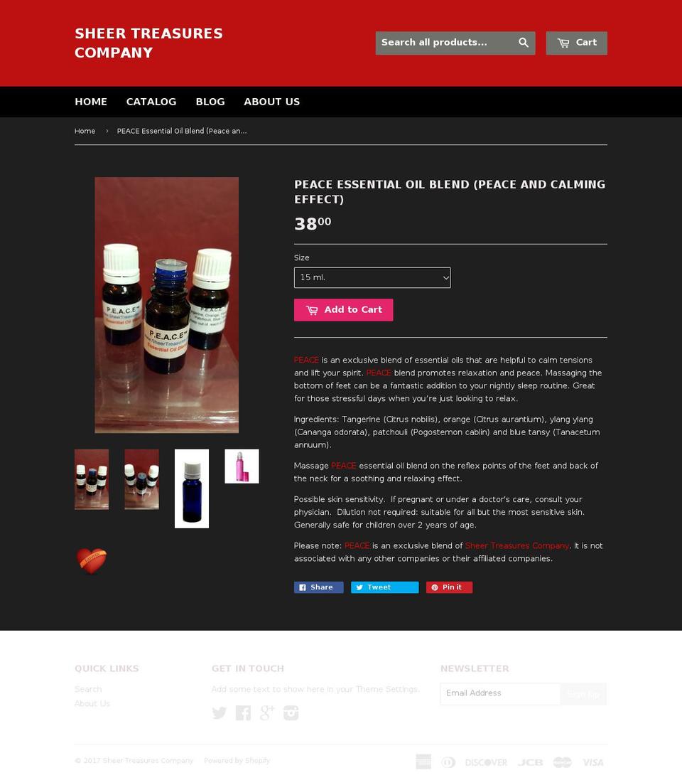 peacecalming.com shopify website screenshot