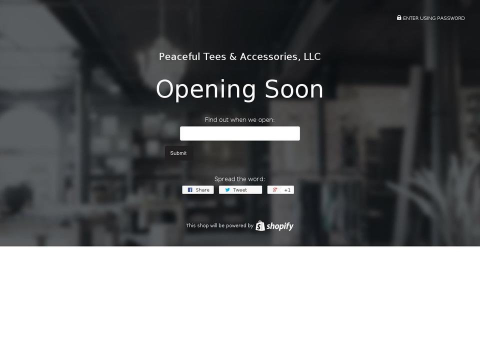 peaceful-tees.com shopify website screenshot