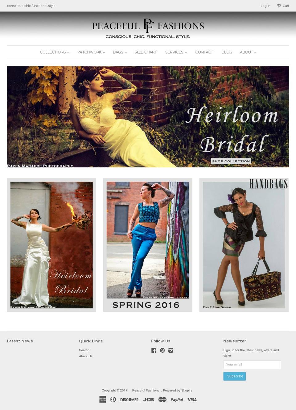 peacefulfashions.com shopify website screenshot