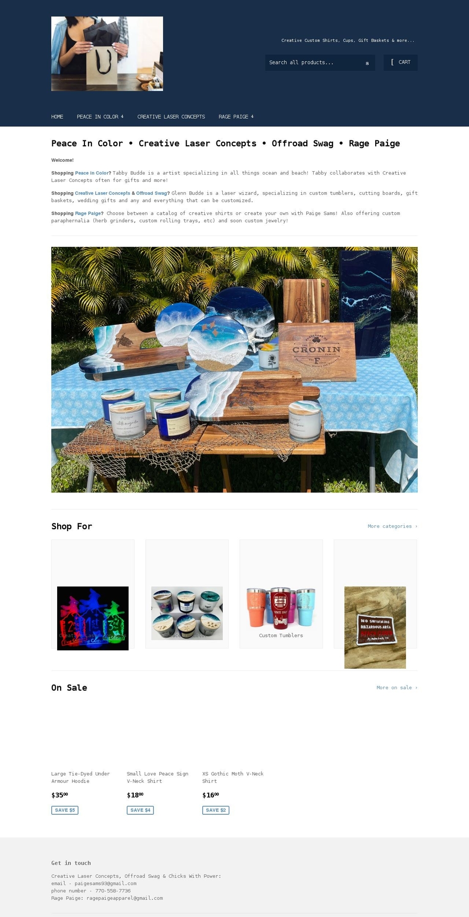 peaceincolor.com shopify website screenshot