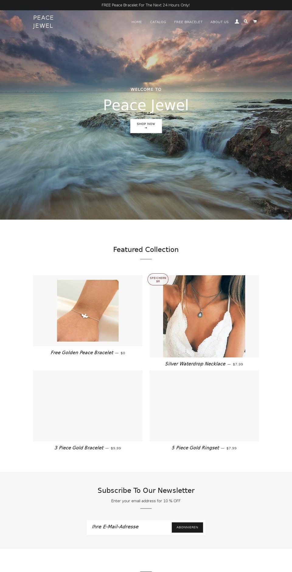 peacejewel.com — Shopify storefront screenshot