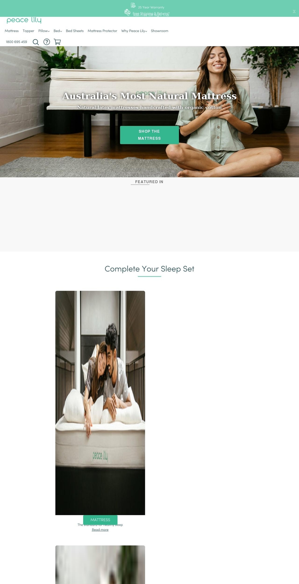 peacelily.com.au shopify website screenshot
